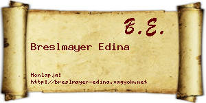Breslmayer Edina névjegykártya
